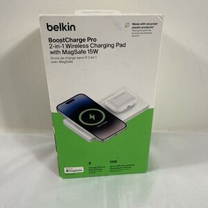 Belkin BoostCharge Pro 2-in-1 Wireless Charging Pad with MagSafe 15W - BRAND NEW